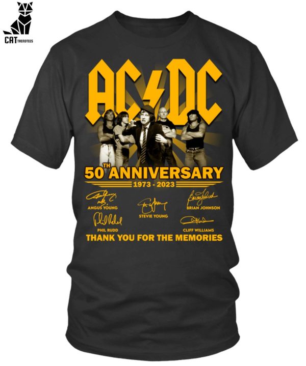 AC DC Rock Band 50th Anniversary 1973-2023 Thank You For The Memories Unisex T-Shirt