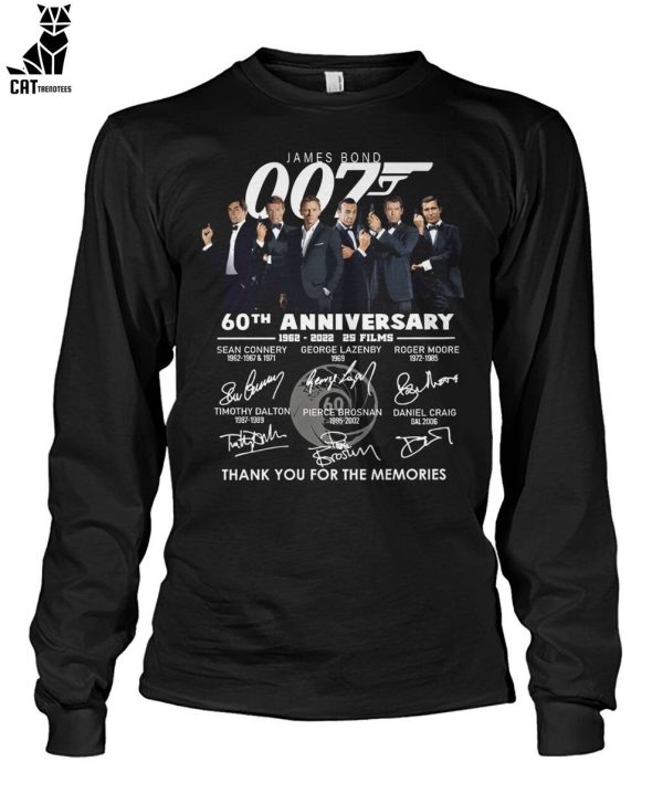 James Bond 007 60th Anniversary 1962-202 2S Films Thank You For The Memories Unisex T-Shirt