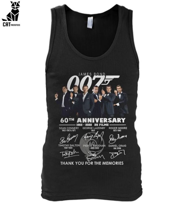 James Bond 007 60th Anniversary 1962-202 2S Films Thank You For The Memories Unisex T-Shirt