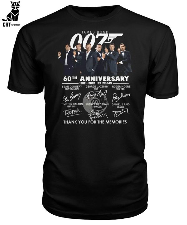 James Bond 007 60th Anniversary 1962-2022 2S Films Thank You For The Memories Unisex T-Shirt