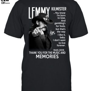 Lemmy Kilmister Ace of Spades Lyrics Thank You For The Music And Memories Unisex T-Shirt