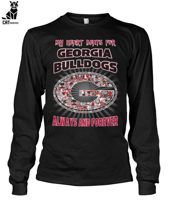 My Heart Beats For Georgia Bulldogs Always And Forever Unisex T-Shirt