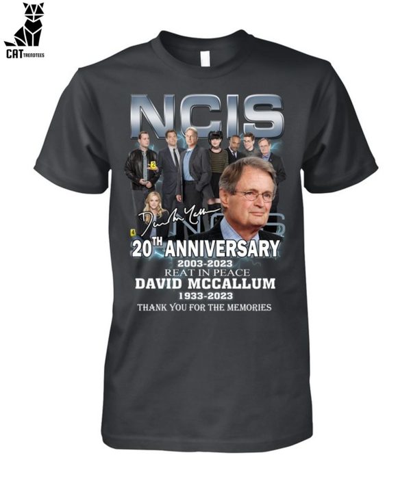 Ncis 20th Anniversary 2003-2023 Reat Peace David Mccallum 1933-2023 Thank You For The Memories Unisex T-Shirt