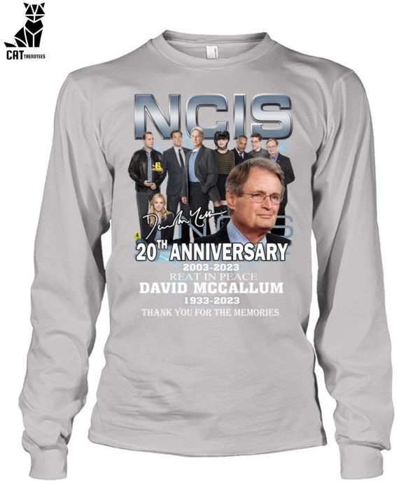 Ncis 20th Anniversary 2003-2023 Reat Peace David Mccallum 1933-2023 Thank You For The Memories Unisex T-Shirt