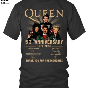 Queen 53th Anniversary 1970-2023 Thank You For The Memories Unsisex T-Shirt