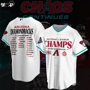 2023 National League Champs Arizona Diamondbacks Player List Logo Design Baseball Jersey