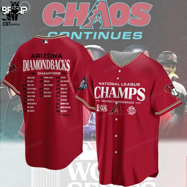 2023 National League Champs Arizona Diamondbacks Player List Logo Design Baseball Jersey