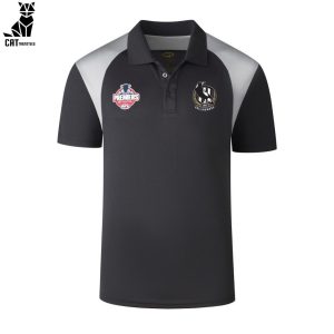 2023 Premiers Toyota AFL 1892 Collingwood Magpies Black 3D Polo Shirt