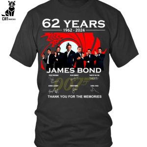 62 Years 1962-2024 James Bond Thank You For The Memories Unisex T-Shirt