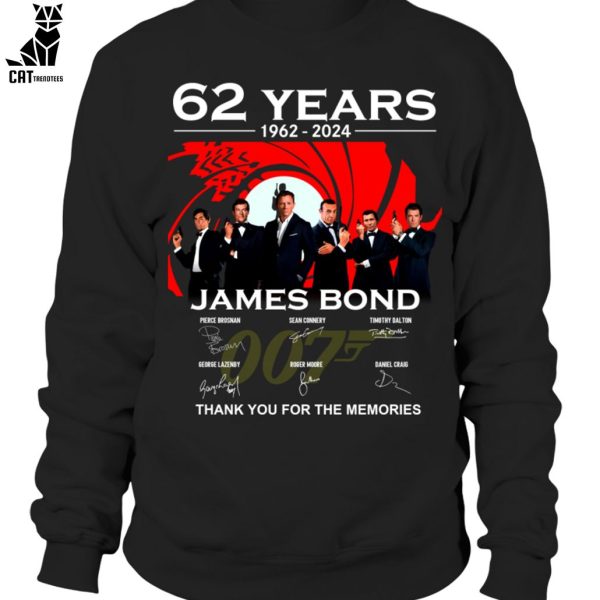 62 Years 1962-2024 James Bond Thank You For The Memories Unisex T-Shirt