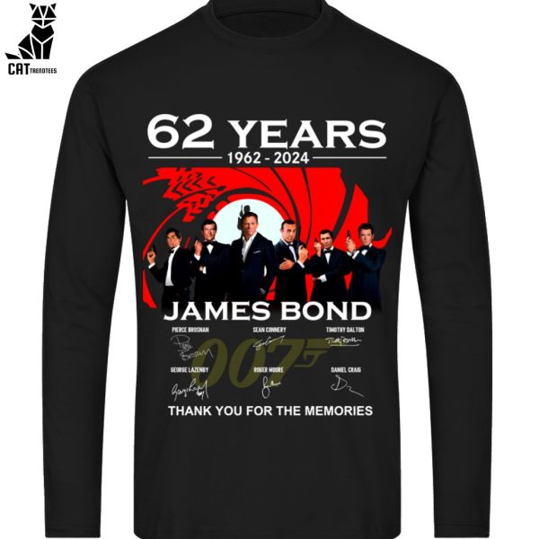 62 Years 1962-2024 James Bond Thank You For The Memories Unisex T-Shirt