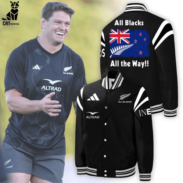 All Blacks  Altrad Adidas Logo Design Baseball Jacket