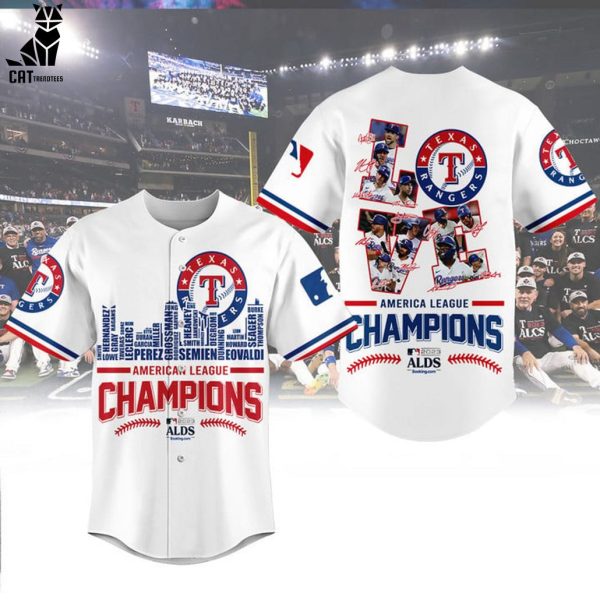 American League Texas Rangers Champions White Baseball Jersey