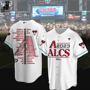 Arizona Diamondbacks 2023 ALCS Postseason Player List White Design Baseball Jersey