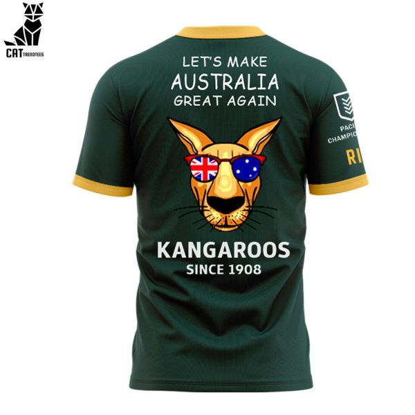 Australian Kangaroos Pacific Gallagher Lets Make Australia Great Again Kangraroos Since 1908 Green Design 3D T-Shirt