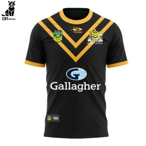 Australian Kangaroos Pacific Rugby League Championships Logo Black Design T-Shirt