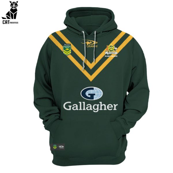 Australian Kangaroos Since 1908 Pacific Rugby League Championships Green Design 3D Hoodie