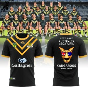 Australian Kangaroos Since 1908 Pacific Rugby League Championships Logo Black Design 3D T-Shirt
