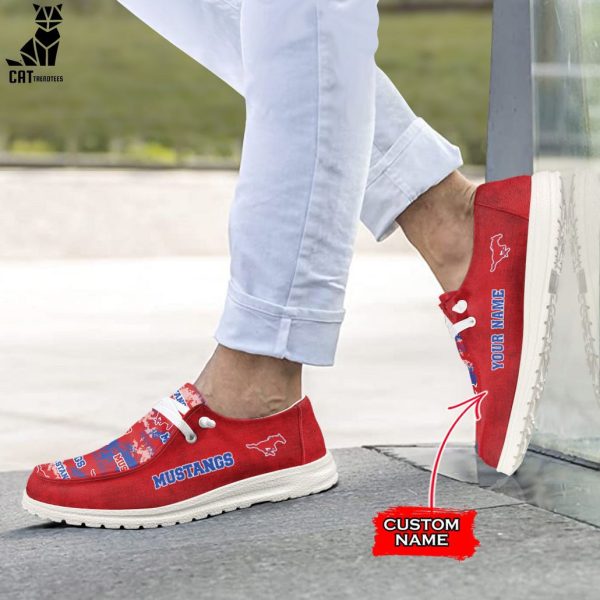 [AVAILABLE] NCAA SMU Mustangs Custom Name Hey Dude Shoes Limited 2024