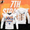 Back 2 Back 2 Back 2023 Al West Division Champions Houston Astros Logo Design Orange On Sleeve 3D Hoodie