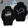 Detroit Lions 2023 Latino NFL Logo White Design 3D Hoodie