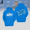 Detroit Lions Collection 90 Seasons Blue Design 3D Hoodie