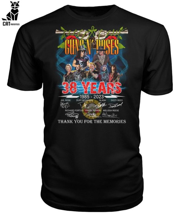 Guns N Roses 38 Years 1985-2023 Thank You For The Memories Unisex T-Shirt