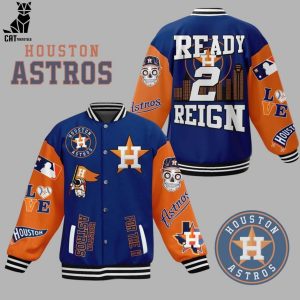 Houston Astros Ready Reign Skull Design On Sleeve Baseball Jacket