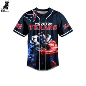 Houston Texans Toro Mascot Design Baseball Jersey