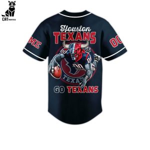 Houston Texans Toro Mascot Design Baseball Jersey