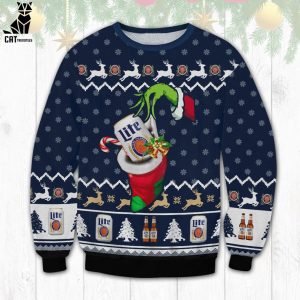 Lite Beer Grinch Hand Ugly Sweater