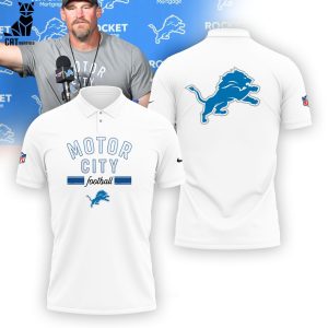 Motor City Football NFL White Logo Design 3D Polo Shirt