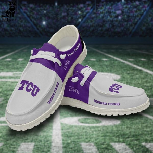 NCAA TCU Horned Frogs Hey Dude Shoes – Custom name