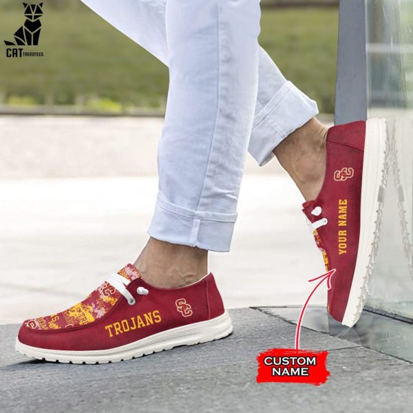 NEW NCAA USC Trojans Custom Name Hey Dude Shoes