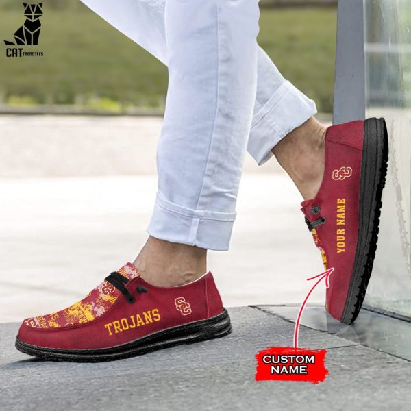 NEW NCAA USC Trojans Custom Name Hey Dude Shoes