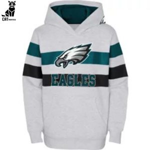 NFL Team Philadelphia Eagles Grey Horizontal Stripes Design 3D Hoodie