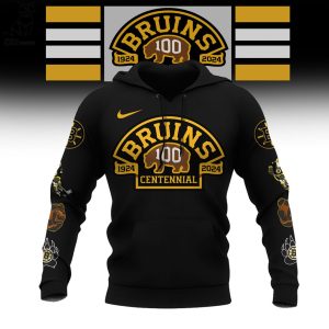 NHL Boston Bruins 100 Centennial 1924-2024 Nike Logo Design Black 3D Hoodie