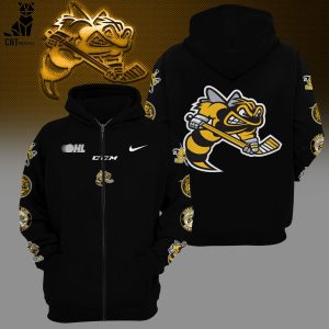 OHL Sarnia Sting Mascot Nike Logo Black Design 3D Hoodie