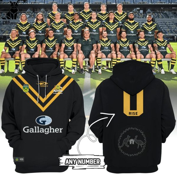Personalized Australian Kangaroos Pacific Rugby League Championships Black Design 3D Hoodie