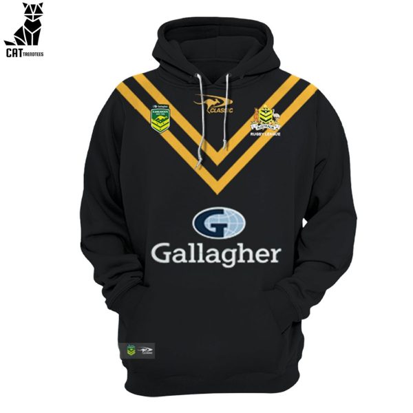 Personalized Australian Kangaroos Pacific Rugby League Championships Black Design 3D Hoodie