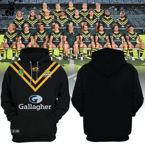 Personalized Australian Kangaroos Pacific Rugby League Championships Gallaher Black Design 3D Hoodie