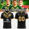 Personalized Australian Kangaroos Pacific Rugby League Championships Green With Yellow Trim Design 3D T-Shirt