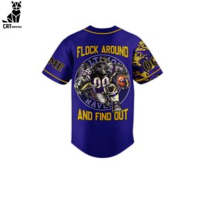 Personalized Baltimore Ravens Mascot Blue Design Baseball Jersey