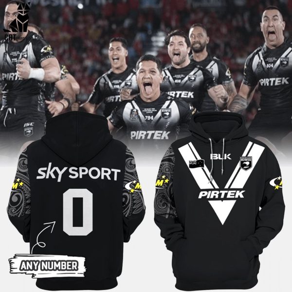 Personalized BLK Pirtek Kiwis NZRL New Zealand National Rugby League Black Design 3D Hoodie