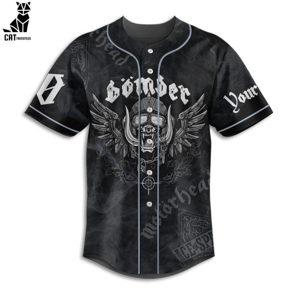 Personalized Bomber MotorHead Skull Design Baseball Jersey