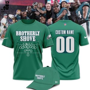 Personalized Brotherly Shove Philadelphia Eagles Nike Logo Design 3D T-Shirt