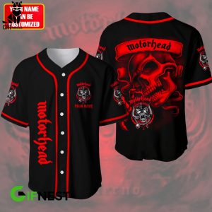 Personalized Motorhead Skull On The Back Of The Shirt Design Baseball Jersey