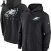 Philadelphia Eagles Gray Football Nike Logo Design On Sleeve 3D Hoodie