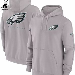 Philadelphia Eagles Gray Football Nike Logo Design On Sleeve 3D Hoodie