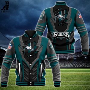 Philadelphia Eagles NFL Logo Design On Sleeve Baseball Jacket